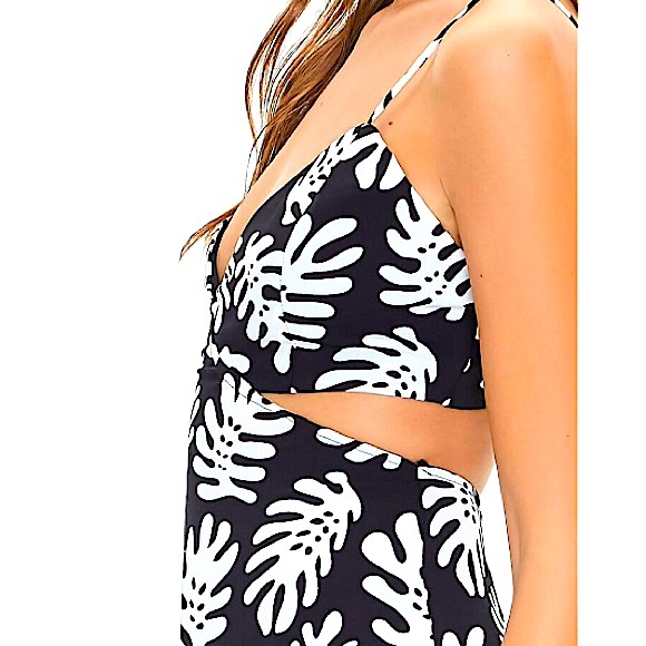 COPY - Tropical Leaf Print Mini Dress Size M New With Tags - Picture 5 of 5